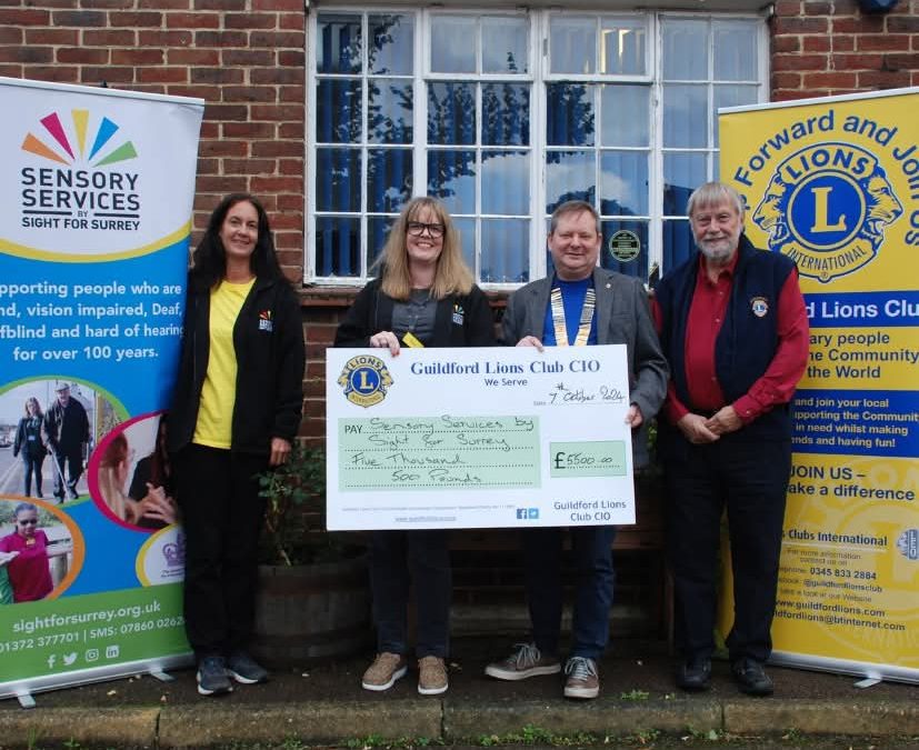 Cheque presentation to Sight for Surrey