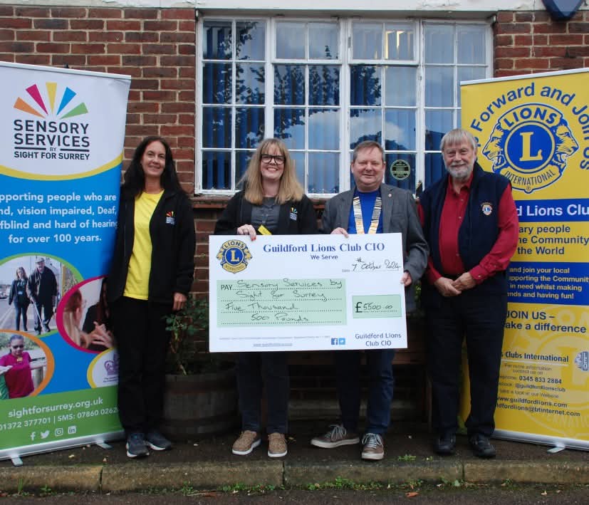 Cheque presentation to Sight for Surrey